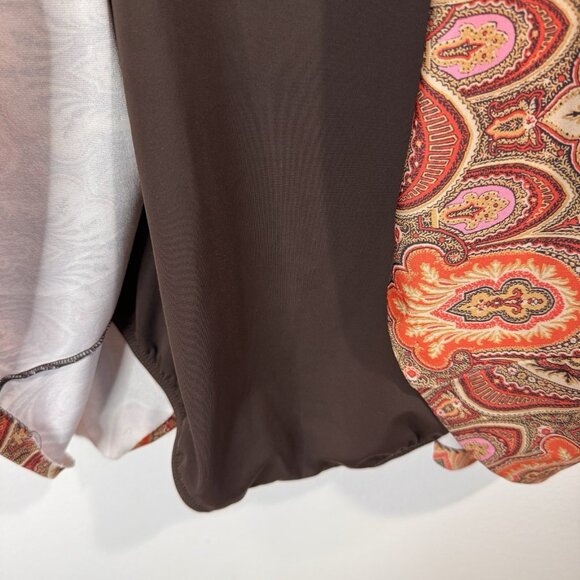 It Figures Swimsuit One Piece 22W Slimming Lined Orange Red Paisley Boho - Picture 7 of 10